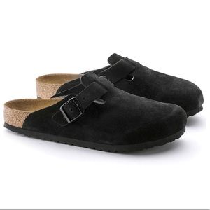 BIRKENSTOCK BOSTON CLOG BLACK SUEDE LEATHER